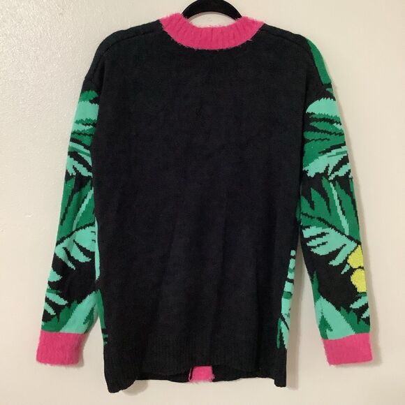 Holiday Time Fa La La Flamingo Kitsch Ugly Colorful Christmas Sweater Cardigan S - Picture 6 of 12